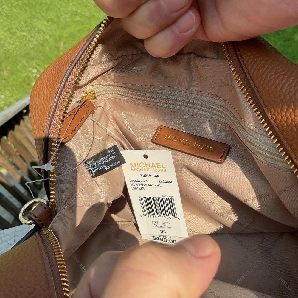 Michael Kors Brown Pebbled Leather Satchel